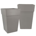 thumbnail image 1 of Grapevine Plus Collection Ollie Recycled Plastic Planter, Dark Grey, 2-Pack, 1 of 9