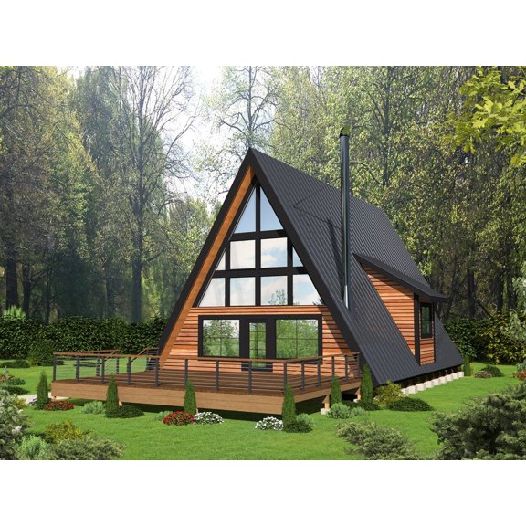 001-3799: Cabin Contemporary 2 Bed, 2 Bath Luxury Home Plan, 1599 Sq Ft: Full Blueprints with License to Build by Home Plan Marketplace - Lesuto