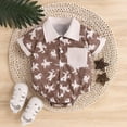 thumbnail image 2 of Western Baby Boy Outfit Long Sleeve Cowboy Dress Shirt Bubble Romper Button Bodysuit Oneise Clothes Kaprioy, 2 of 6