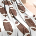 thumbnail image 3 of Brown Footballs Pattern Blanket,Comfortable Soft Flannel Throw Blanket,All Season,Warm Lightweight Blankets for Sofa Bed Couch Living Room Chair,30"x40", 3 of 4