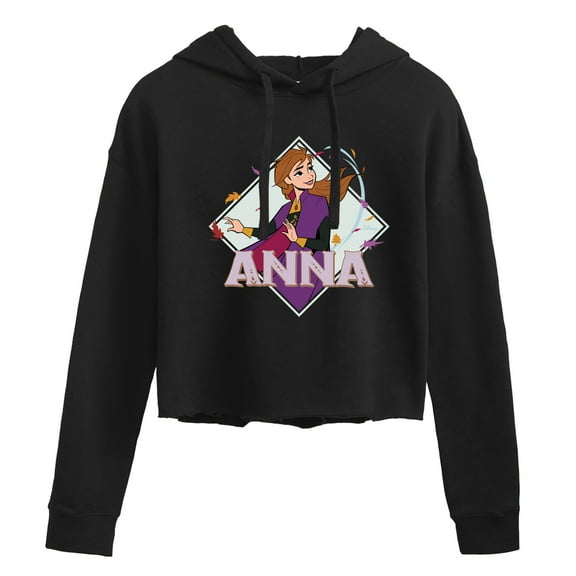 Disney Frozen 2 - Anna Stirs Up Leaves - Juniors Cropped Pullover Hoodie