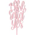 thumbnail image 3 of She Said Yes - Love Themed Rose Gold Cake Topper for Proposal, Wedding, Bridal Shower or Anniversary Cake (Pack of 2), 3 of 5