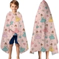 thumbnail image 3 of Princess Dress Ballet Pattern Hooded Bath Towel，60"x35" for Ages 3 To 12 Kids, Quick Dry Lightweight Soft Microfiber Hood Beach Towel Cover Up for Kids, 3 of 7