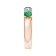 thumbnail image 3 of ANGARA Natural Shared Prong Emerald and Diamond Half Eternity Ring in 14K Rose Gold for Women (Size-4.2mm) | May Birthstone, Birthday, Anniversary, Jewelry Gift for Women | Natural Emerald Ring, 3 of 8