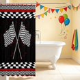 thumbnail image 3 of Erosebridal Checkered Flag Shower Curtain 72Wx84L, Racing Bathroom Shower Curtain, Crossed Flags White, 3 of 5