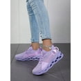 thumbnail image 2 of Women‘s Purple Blade-like Running Shoes With Letter Print Shock Absorption  Lightweight  Anti-slip And Front Lace-up Design  Suitable For Daily Gym And Sports, 2 of 7