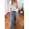 thumbnail image 5 of Women's Striped Ribbed Knit Sweater – Casual Half Sleeve Round Neck Summer Tee, XL, 5 of 6
