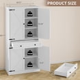 thumbnail image 2 of FANRAL 70” Tall Pantry Organizers and Storage Cabinet with Barn Doors & Drawers,Adjustable Shelf,Tall Pantry for Kitchen Dining Room Living Room Bedroom,White Pantry Cabinet, 2 of 8
