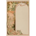 thumbnail image 2 of Alphonse Mucha 17x24 Black Ornate Framed Double Matted Museum Art Print Titled: Menu Card (circa 1900), 2 of 5