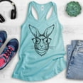thumbnail image 2 of Hipster Rabbit Tank Top, Ladies Racerback Tank Top, Easter Tank, Rabbit Tank, Easter Bunny Tank, Cancun, Large, 2 of 3
