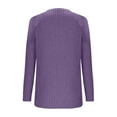 thumbnail image 5 of JUSLIO Button-Up Women Tops Casual Solid Blouses Fashion Long sleeve Round Neck Blouses Purple XL, 5 of 8