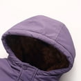 thumbnail image 5 of WhouRiu Boy Puffy Coat Winter Warm Thickened Zipper Hooded Windproof Jacket Windbreaker Outerwear Purple,Sized 12-18 M, 5 of 8