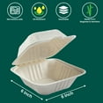 thumbnail image 6 of FPN Compostable Paper Clamshell Takeout Boxes 6X6, 75CT Eco-Friendly Paper To-Go Container To-Go plates  Microwave Safe Lunch Boxes for Restaurants Catering Meals, 6 of 10