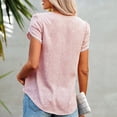 thumbnail image 4 of Women Summer Tops Clearance-Sale Short Sleeve Solid Color T-Shirts Round Neck Basic Fitted Tee Fashion Trendy Ruched Ladies Softy Holiday Going Out Tops Pink,XL, 4 of 9