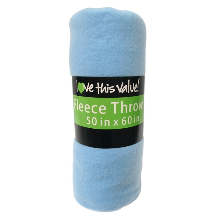 Imperial Home 50 x 60 Soft Fleece Throw Light Blue