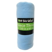 50 x 60 Soft and Cozy Green Fleece Throw Blanket-  Light Blue