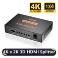 thumbnail image 2 of Répartiteur HDMI UHD 4K x 2K 3D Compatible HDMI Répartiteur Vidéo 1X4 Adaptateur de Câble HDMI, 2 of 5
