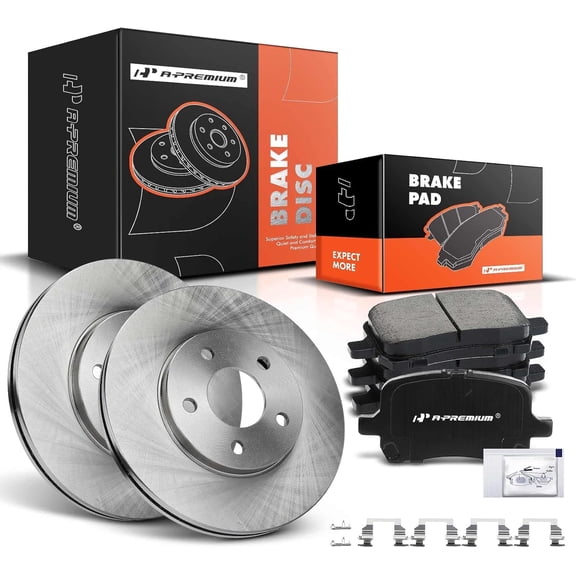 A-Premium 10.87 inch (276mm) Front Vented Disc Brake Rotors   Ceramic Pads Kit Compatible with Select Chevrolet and Pontiac Models - Malibu 2004-2008, G6 2006-2007, 6-PC Set