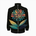 thumbnail image 2 of Abstract Floral Bloom Jacket Men's Street Cool Long Sleeves Coat Personality Tops Oversized Zipper Jackets Male Clothes, 2 of 7