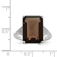 thumbnail image 2 of Primal Silver Sterling Silver Rhodium-plated Smoky Quartz and Diamond Ring, 2 of 4