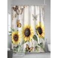 thumbnail image 5 of American Pastoral Style Shower Curtain, Flower Sunflower Farm Waterproof Shower Curtain Set with 12 Hooks Lightweight Washable Fabric Shower Curtains for Bathroom 72x78 Inches, 5 of 6
