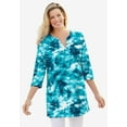 thumbnail image 5 of Woman Within Plus Size Three-Quarter Sleeve Notch-Neck Tunic, 5 of 6