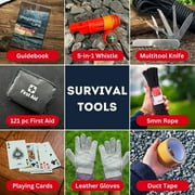 2 Person 72-Hour Emergency Kit – All-in-One Survival Kit Backpack for Earthquake, Flood, Disaster Relief, Civil Unrest & Outdoor – Complete Emergency Preparedness Kit for Families