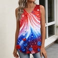 thumbnail image 6 of Iaqnaocc 4th Of July Tank Tops for Women Sleeveless 2026 Summer Casual Loose V Neck Pleated Tees Patriotic American Flag Retro Outfits Multicolor XXL, 6 of 6