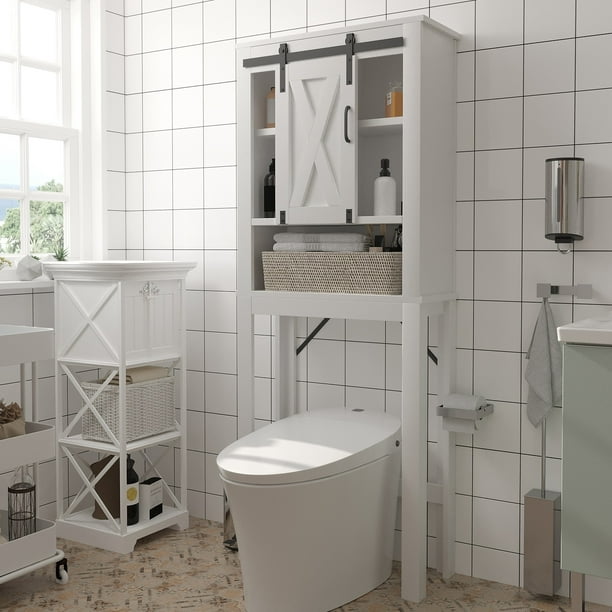 PWFE Farmhouse Over Toilet Bathroom Organizer, Freestanding Over The