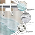 thumbnail image 6 of Beach Shower Curtain, Teal Blue Coastal Ocean Beach Theme Bathroom Curtain Waterproof Fabric Machine Washable with Hooks,72" Wx72 L, 6 of 6
