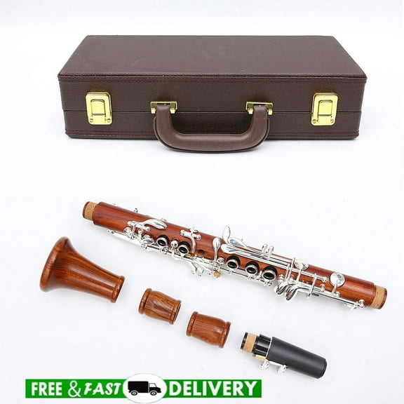 Eb Key Rosewood Clarinet Clarinet E flat Case 2 Barrels, Reeds,Cleaning Cloth