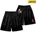 thumbnail image 1 of Pantalones cortos holgados de estilo japonés para hombre y mujer, ropa de calle masculina con estampado de zorro, cintura elástica, color negro, de talla grande, para verano Fivean unisex, 1 of 2
