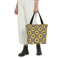 thumbnail image 5 of Tote Bag for Women, Sunflowers checkered grey white Large Capacity Handbags Womens Laptop Work Beach Tote Bags, Reusable Grocery Shoulder Bags Gifts for Women Work Gym Shopping Travel, 5 of 6