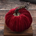 thumbnail image 1 of ¡Ahorros de otoño! Calabazas decorativas de otoño Bixock. 1 pieza de calabazas decorativas de terciopelo de 7.9 pulgadas. Relleno súper suave con exquisitos detalles., 1 of 3