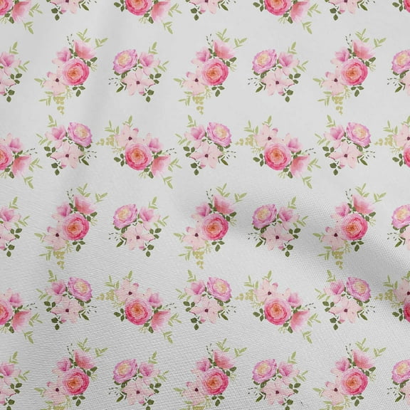 oneOone Viscose Jersey Light Gray Fabric Watercolor Floral Sewing Craft Projects Fabric Prints By Yard 60 Inch Wide