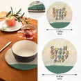 thumbnail image 3 of SKYSONIC 2 pcs Cute Colorful Words Quote Pot Holders Trivets, Heat Resistant Trivets,Small Steps Every Day Cotton Thread Weave Mats for Hot Pads Pans Pot Bowl Teapot, 3 of 7