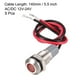 thumbnail image 3 of Luz indicadora de señal AC/DC 12V-24V 8mm, LED rojo carcasa de metal 5 piezas, 3 of 4