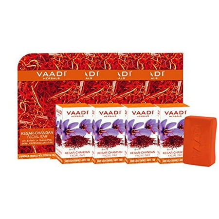 Vaadi Herbals Value Kesar Chandan Facial Bars with Extract of Orange Peel, 25gm x (Best Herbal Facial Products In India)