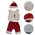 thumbnail image 3 of EeaseMX 1 juego de sombrero de fotografía, chaleco, traje de bebé navideño, accesorio de fotografía para bebé, traje de bebé, 3 of 7