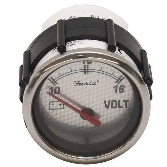 Faria Boat Volt Gauge VP7162A | 2 Inch Silver Newport Carbon