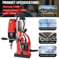 thumbnail image 2 of Magnetic Drill Press, 1100W 550RPM Portable Mag Drill Press, Magnetic Core Drilling Machine for Metal Working,14Pcs Annular Cutters Drill Bits, Red, 2 of 8