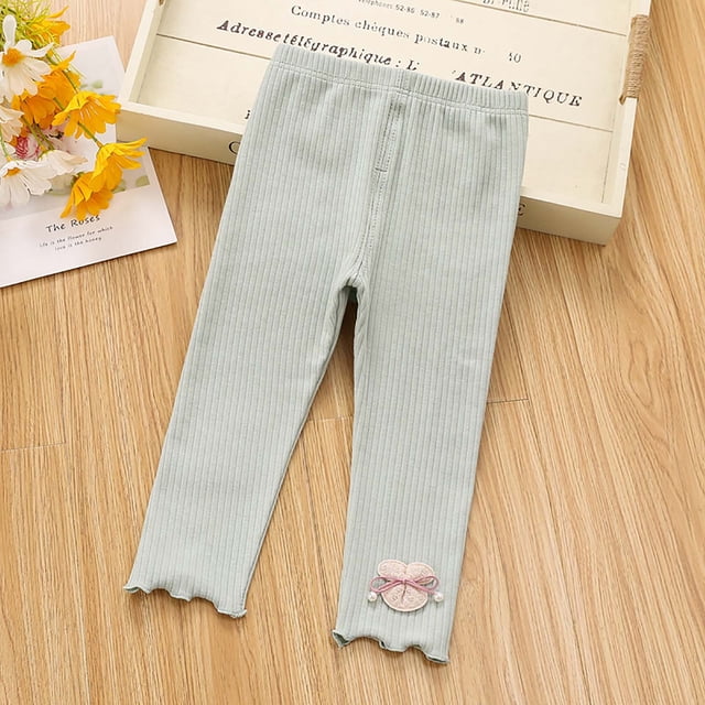 AherBiu Baby Girls Leggings Fall Winter Cotton Stretch Toddler Pants Cute Ruffle Elastic Waist Newborn Clothes