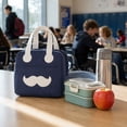 thumbnail image 6 of Portable Lunch Cooler Bag Small Size Insulated Lunch Box Oxford Cloth Thermal Food Storage Bag With Handle For Office Travel Picnic Outdoor Use Lightweight Waterproof Reusable Lunch Tote, 6 of 7