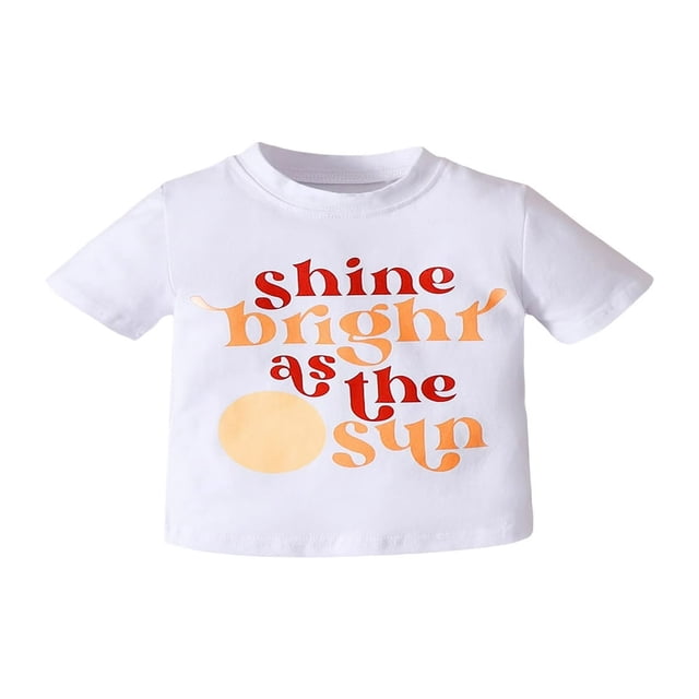 T-Shirts d'Été pour Enfants à Manches Courtes à Imprimé Lettre