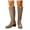 Khaki, variant on Pandaie Cowboy Boots for Women Pointed Toe Cowgirl Western Knee High Boots Wide Calf Fold Over Pull on Suede Winter Riding Shoes Brown 6.5