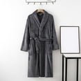 thumbnail image 2 of AOOCHASLIY Bath Robes for Women Clothes House Robes Bathrobe Lengthening Keep Warm Lapel Same Style for Men and Ladies Long Sleeve, 2 of 3