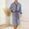 thumbnail image 6 of Dovford Mens Robe, Cotton Terry Cloth Bathrobe, Soft Bath Robe for Men, 6 of 7