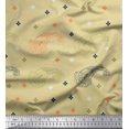 thumbnail image 1 of Soimoi Silk Fabric Paisley & Jamdani Print Fabric by the Yard 42 Inch Wide, 1 of 2
