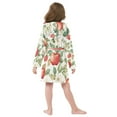 thumbnail image 7 of FORMRS Niños Bathrobe Unisex Hooded Robe Soft Plush Pajamas Sleepwear, Size 7-9T, Beige Apple Pattern, 7 of 7