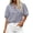 Grey, variant on Women's Button Down Shirts Short Puff Sleeve Collared V Nec Summer Tops Dressy Casual Work Business Blouses